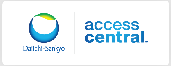 Logo for Daiichi-Sankyo with a dividing rule and the text Access Central to the right